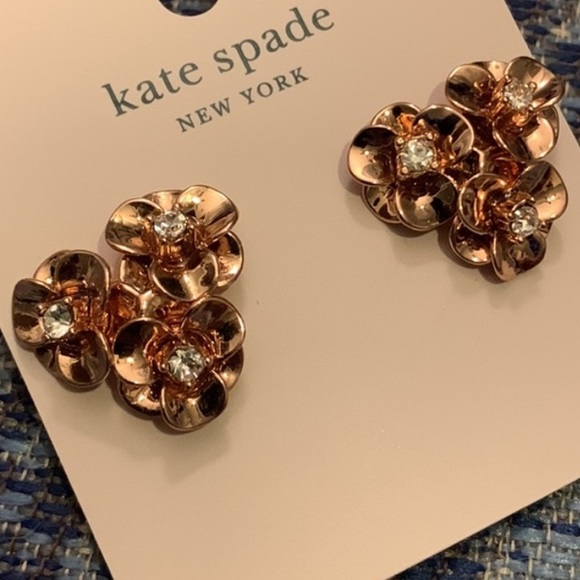 New Kate Spade Shine On Rose Gold Earrings - Picture 12 of 14